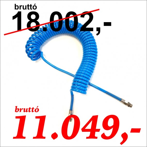PU spiráltömlő 5x8 5 m 1/4" forgó csavarzattal