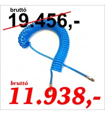 PU spiráltömlő 5x8 7,5 m 1/4" forgó csavarzattal