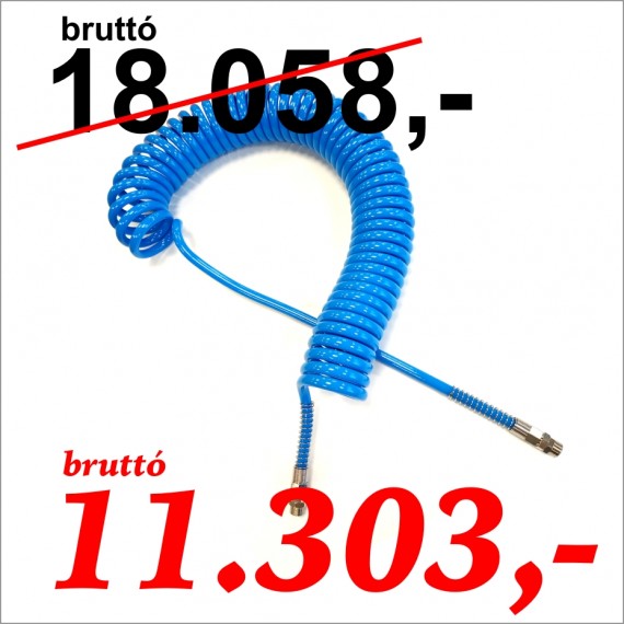 PU spiráltömlő 8x12 5 m 3/8" forgó csavarzattal