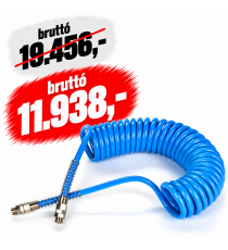 PU spiráltömlő 5x8 7,5 m 1/4" forgó csavarzattal